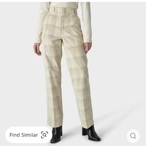 Dickies Women's Alma Plaid Cream Corduroy Pants